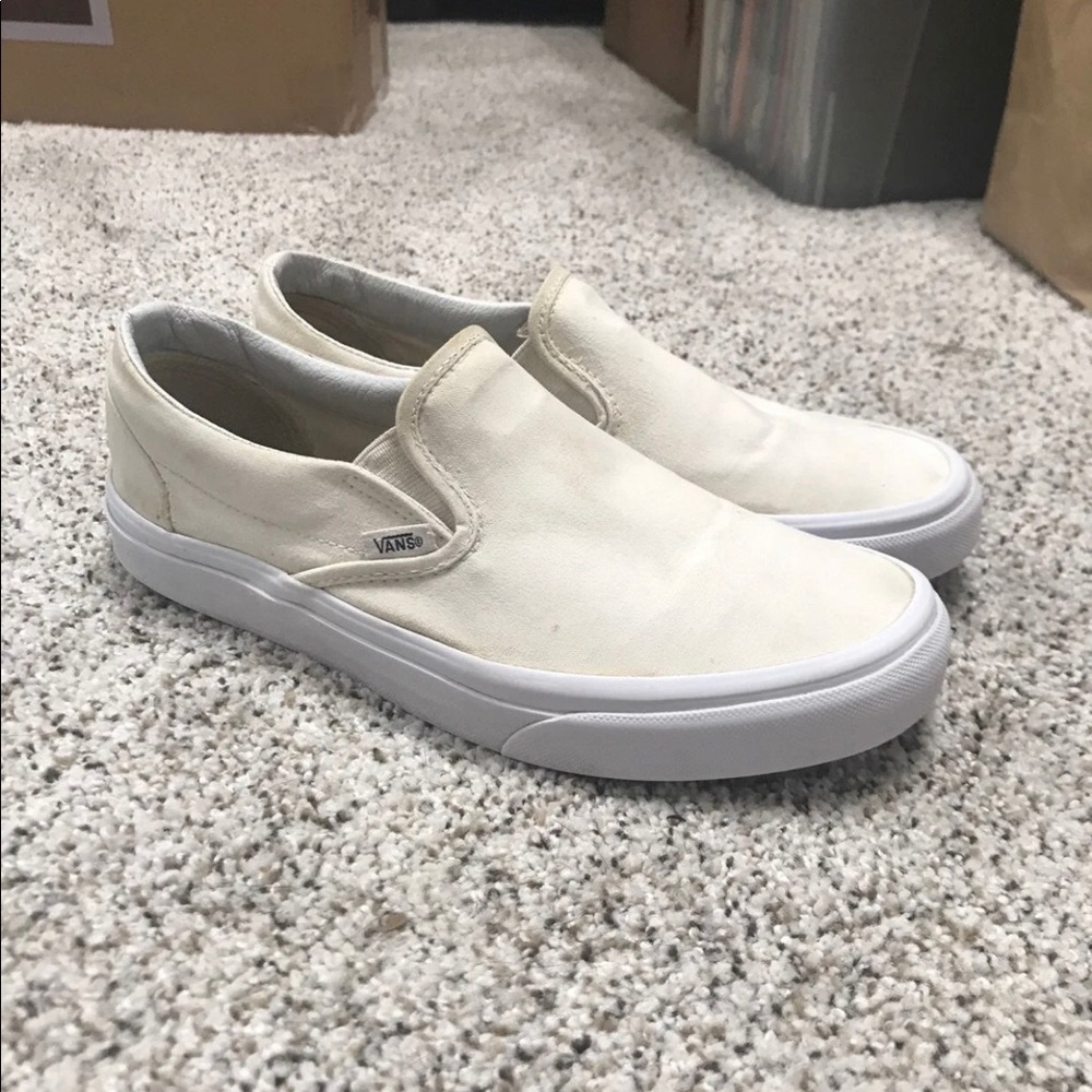 Size 9 white slip on vans
